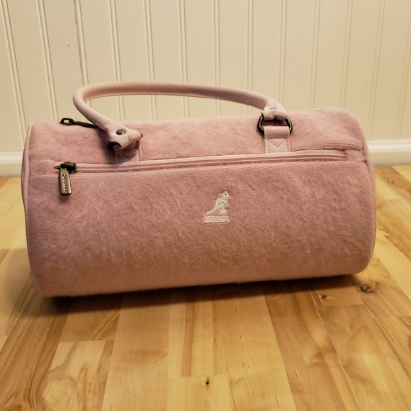 Kangol Handbags - KANGOL Baby Pink Fur Front Satchel Purse Bag